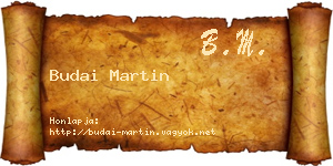 Budai Martin névjegykártya